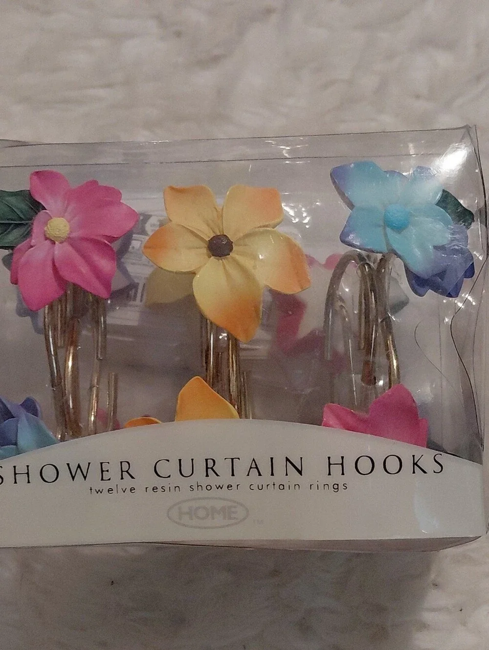 Multicolor Floral Shower Curtain Hooks - Set of 12
